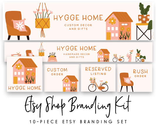 Hygge Home | Etsy Shop Branding Kit | Boho, Scandinavian, Furniture, Home Decor