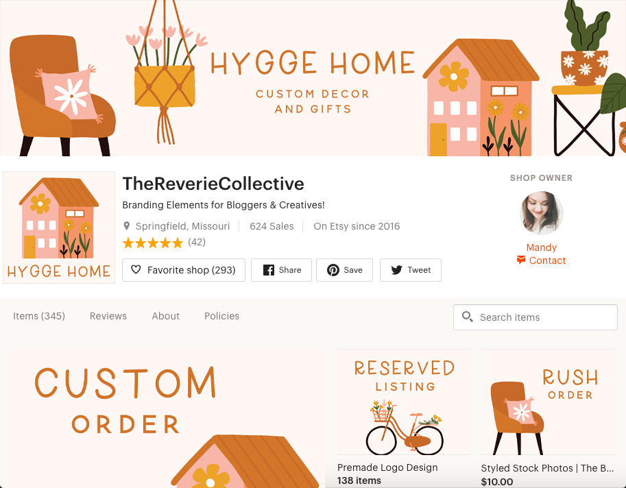 Hygge Home | Etsy Shop Branding Kit | Boho, Scandinavian, Furniture, Home Decor