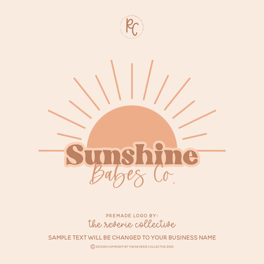 Sunshine Babes Co. | Premade Logo Design | Sun, Boho, Retro, Sunset, Bohemian, Beach