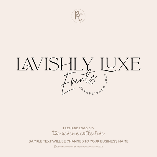 Lavishly Luxe Events | Premade Logo Design | Text, Modern Boho, Bohemian, Contemporary