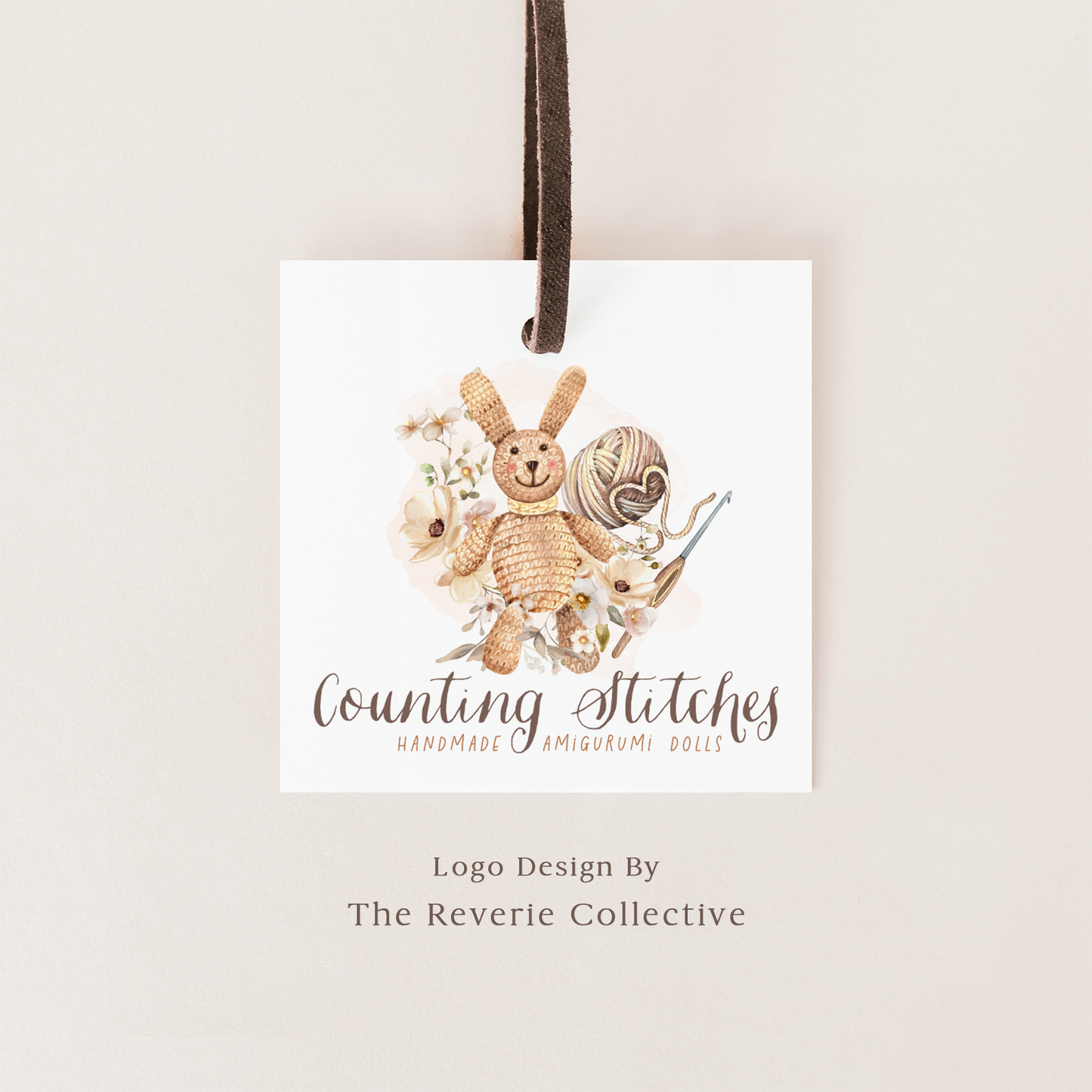 Counting Stitches | Premade Logo Design | Amigurumi Doll, Crochet, Yarn, Knitting