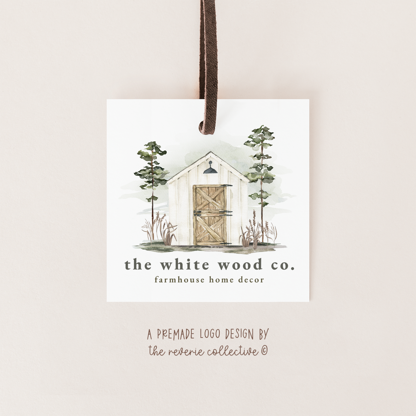 The White Wood Co. | Premade Logo Design | White Barn, Home, She Shed, Real Estate, Farmhouse
