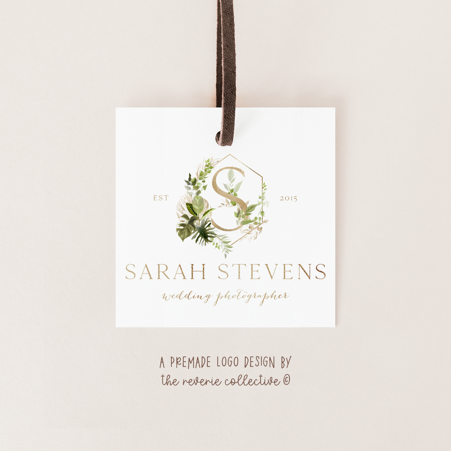 Sarah Stevens | Premade Logo Design | Monogram, Art Deco, Palm Frond, Botanical