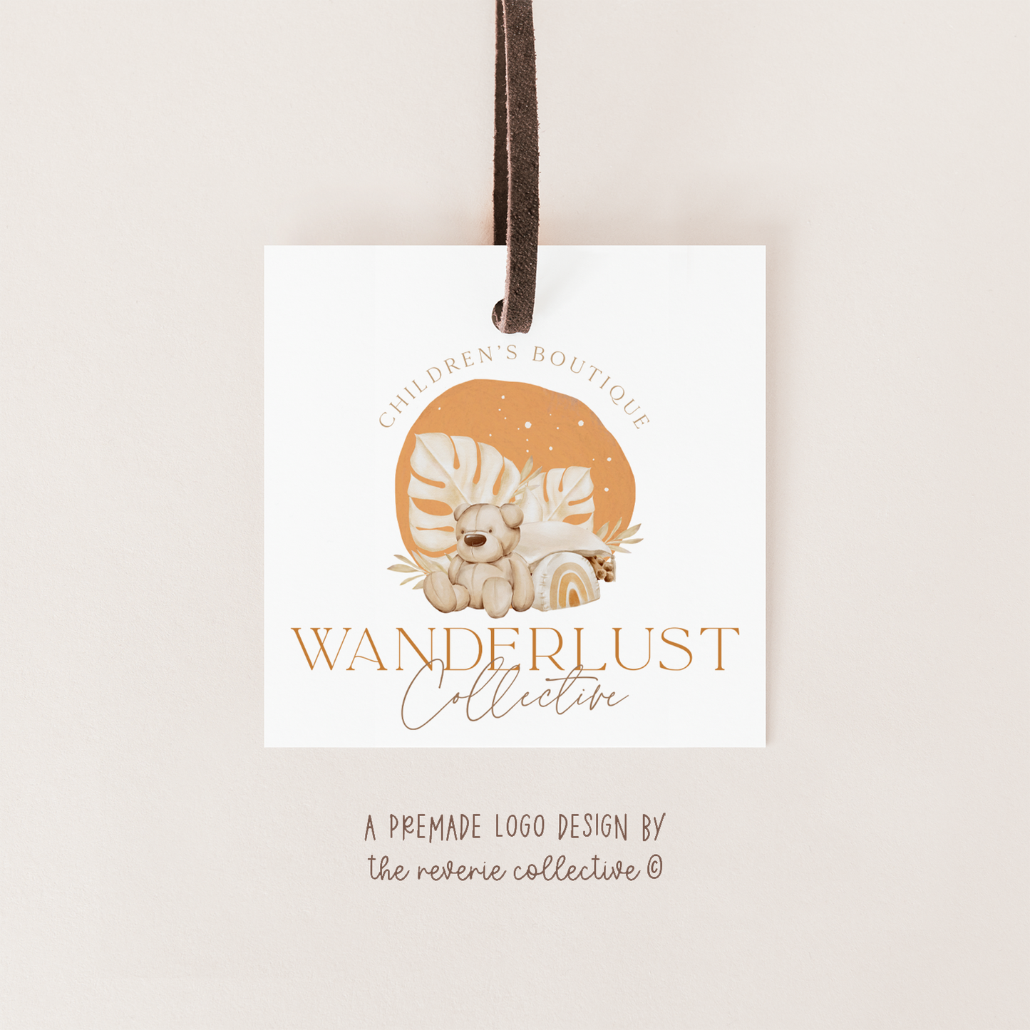 Wanderlust Collective | Premade Logo Design | Teddy Bear, Children's Boutique, Kids, Modern Boho