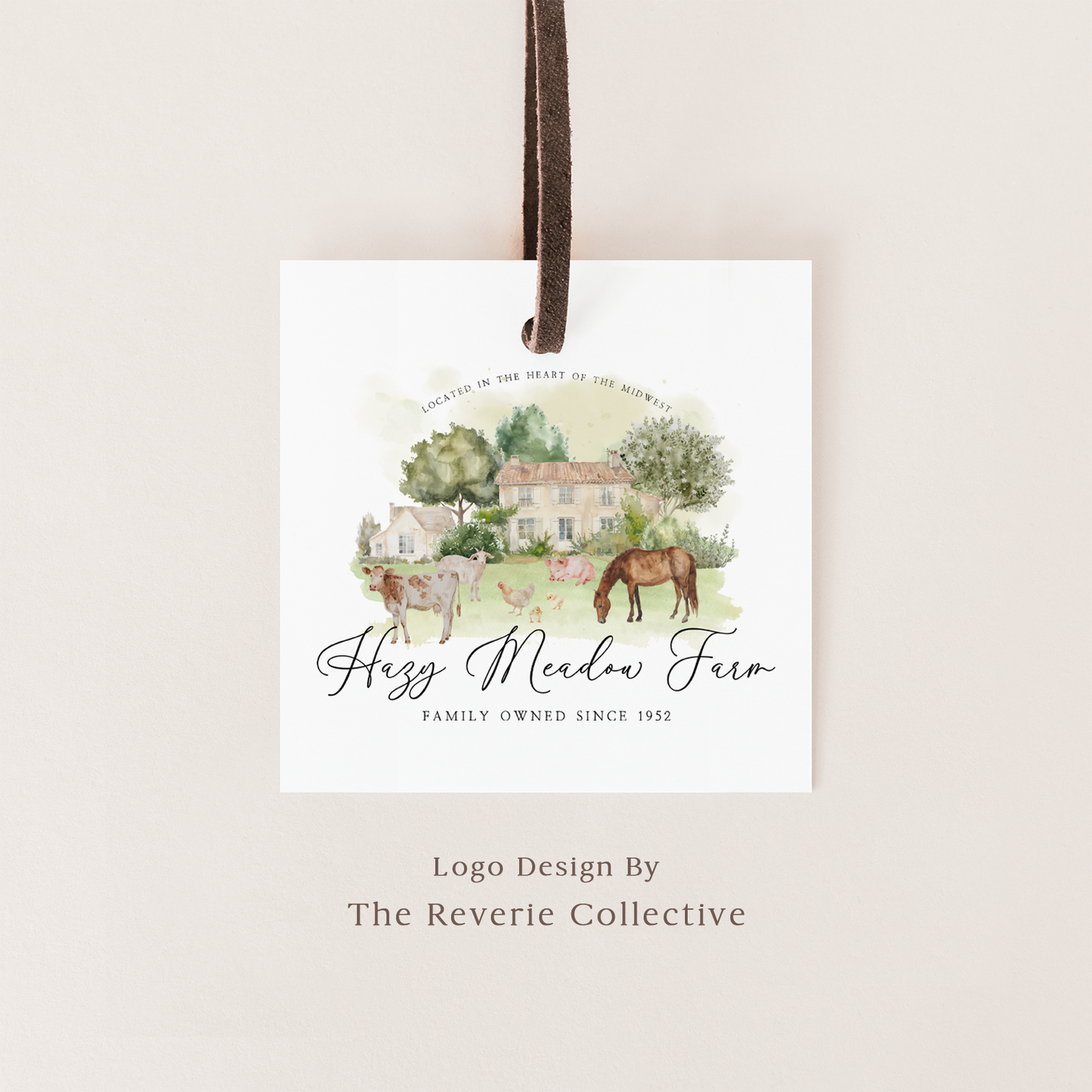 Hazy Meadow Farm | Premade Logo Design | Rustic Farm, Baby Animal, Vintage Homestead