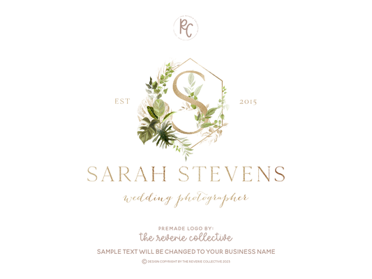 Sarah Stevens | Premade Logo Design | Monogram, Art Deco, Palm Frond, Botanical