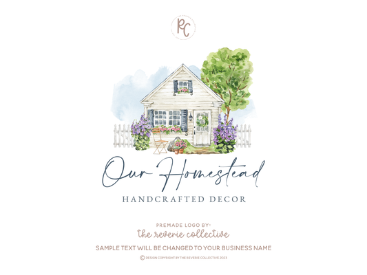 Our Homestead | Premade Logo Design | White House, Home, Real Estate, Realtor, Front Porch
