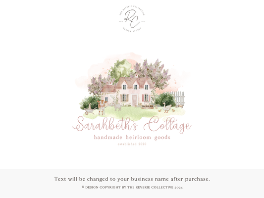 Sarahbeth's Cottage | Premade Logo Design | Coquette Home, Cottagecore Farm, Baby Animals