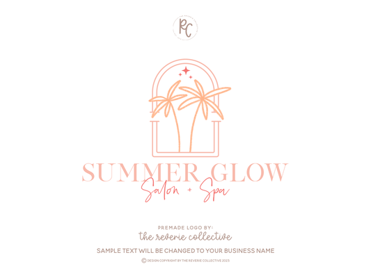 Summer Glow | Premade Logo Design | Colorful Boho, Palm Tree, Tropical, Modern
