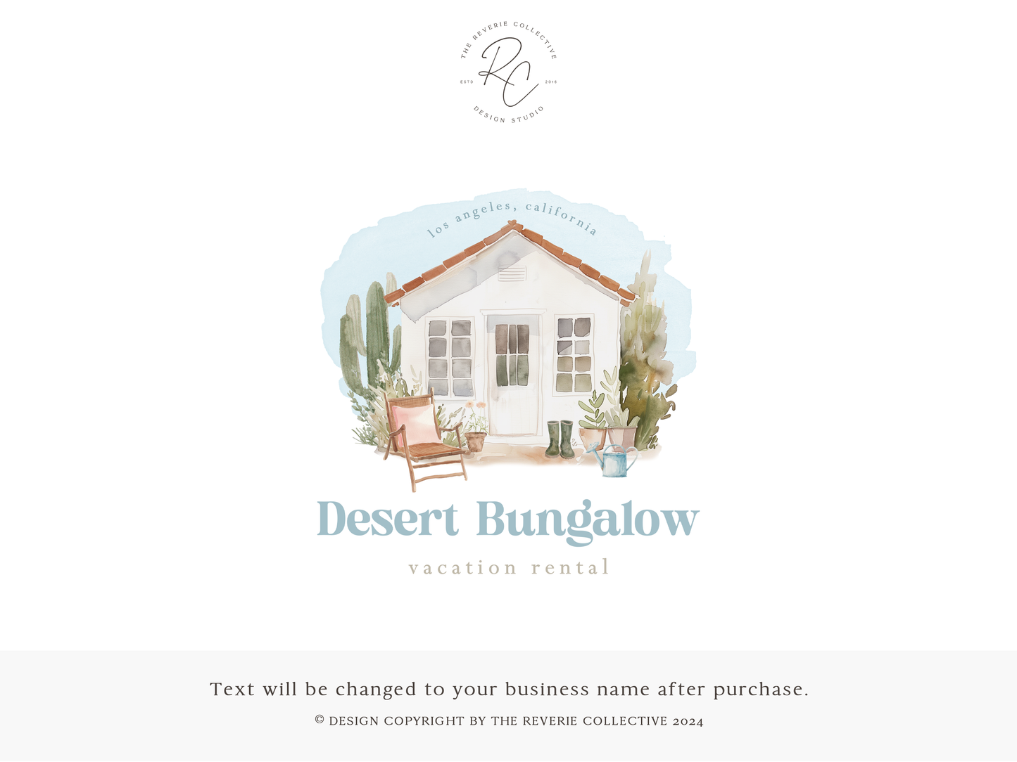 Desert Bungalow | Premade Logo Design | Beach House, Vacation Home, Real Estate, Realtor