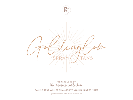 Goldenglow | Premade Logo Design | Sunburst, Starburst, Modern Boho