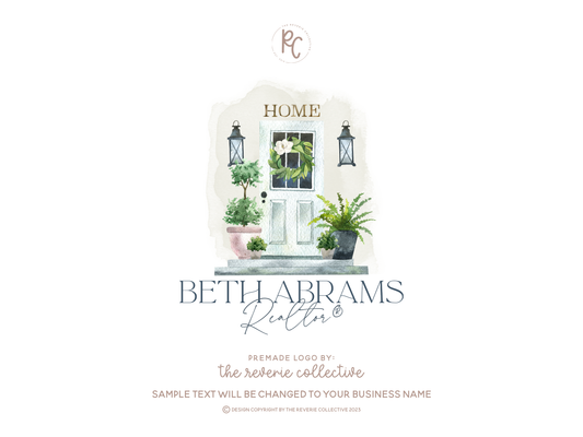Beth Abrams | Premade Logo Design | Front Porch, Door, Real Estate, Realtor, House, Home