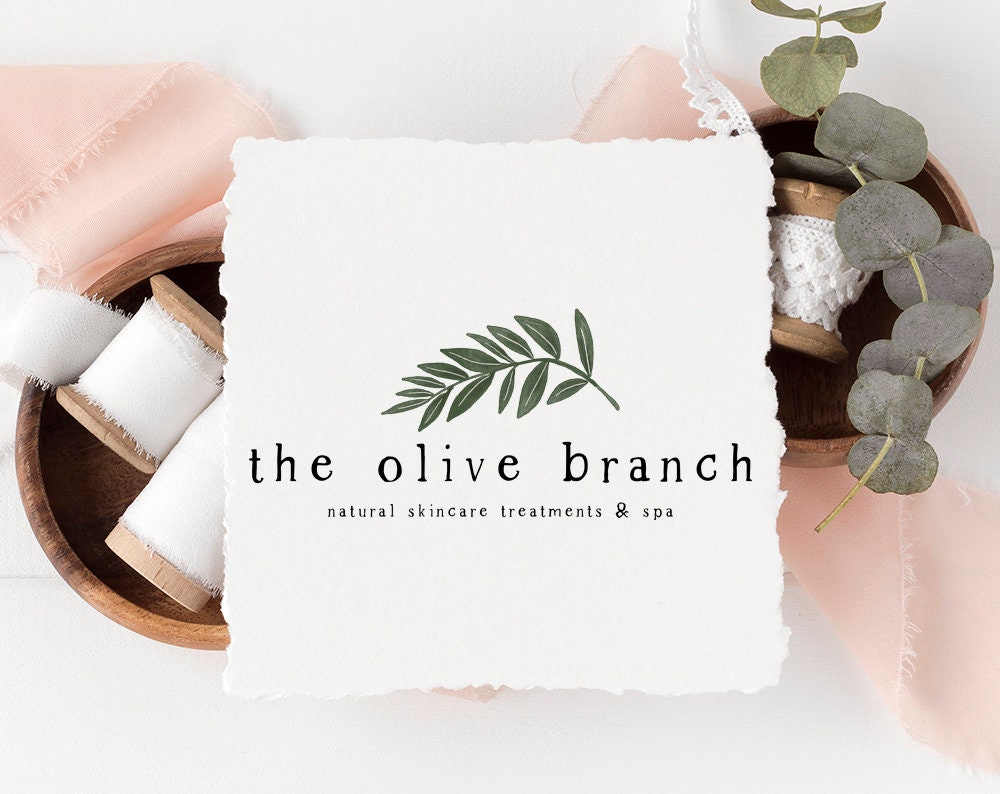 The Olive Branch | Premade Logo Design | Greenery, Hand Drawn, Minimal, Botanical