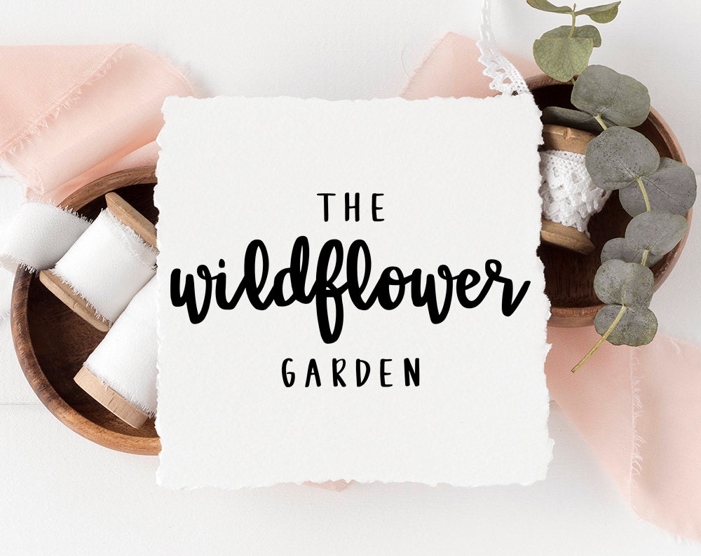 The Wildflower Garden | Premade Logo Design | Calligraphy, Cursive Font, Minimal