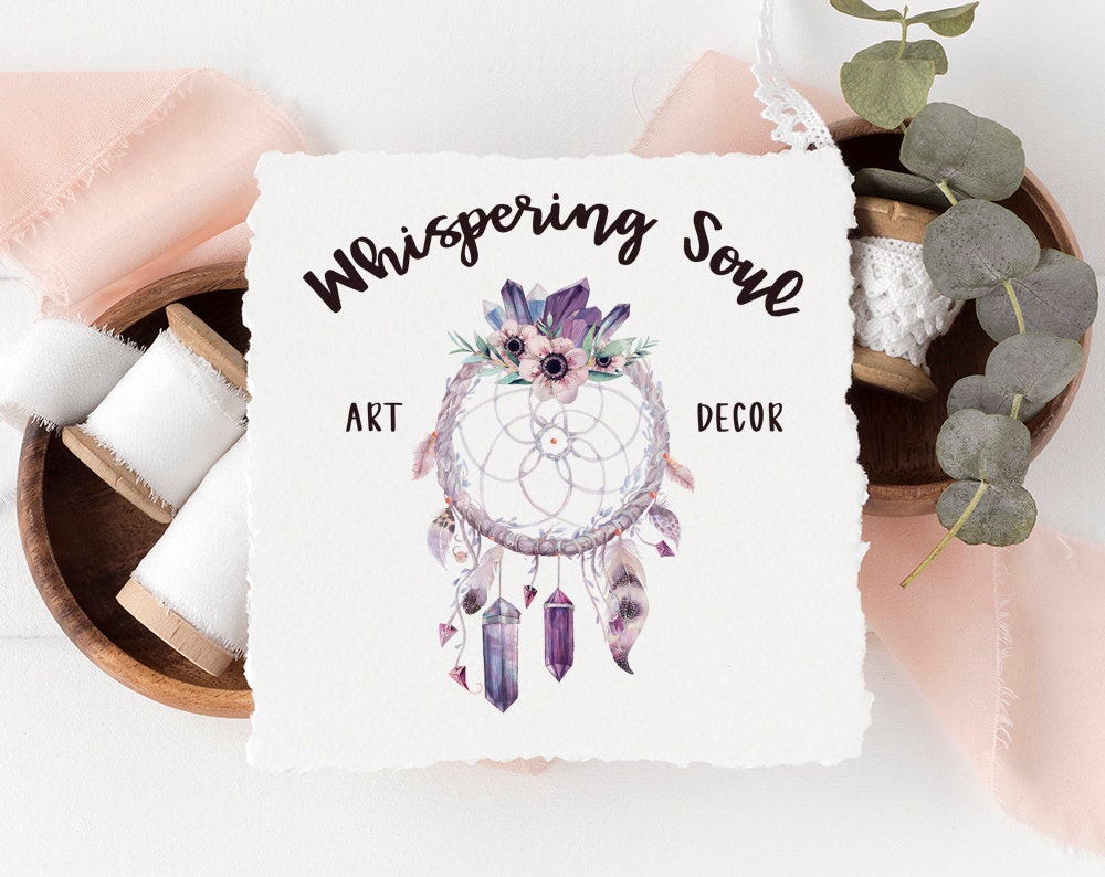 Whispering Soul | Premade Logo Design | Dreamcatcher, Bohemian, Floral, Boho