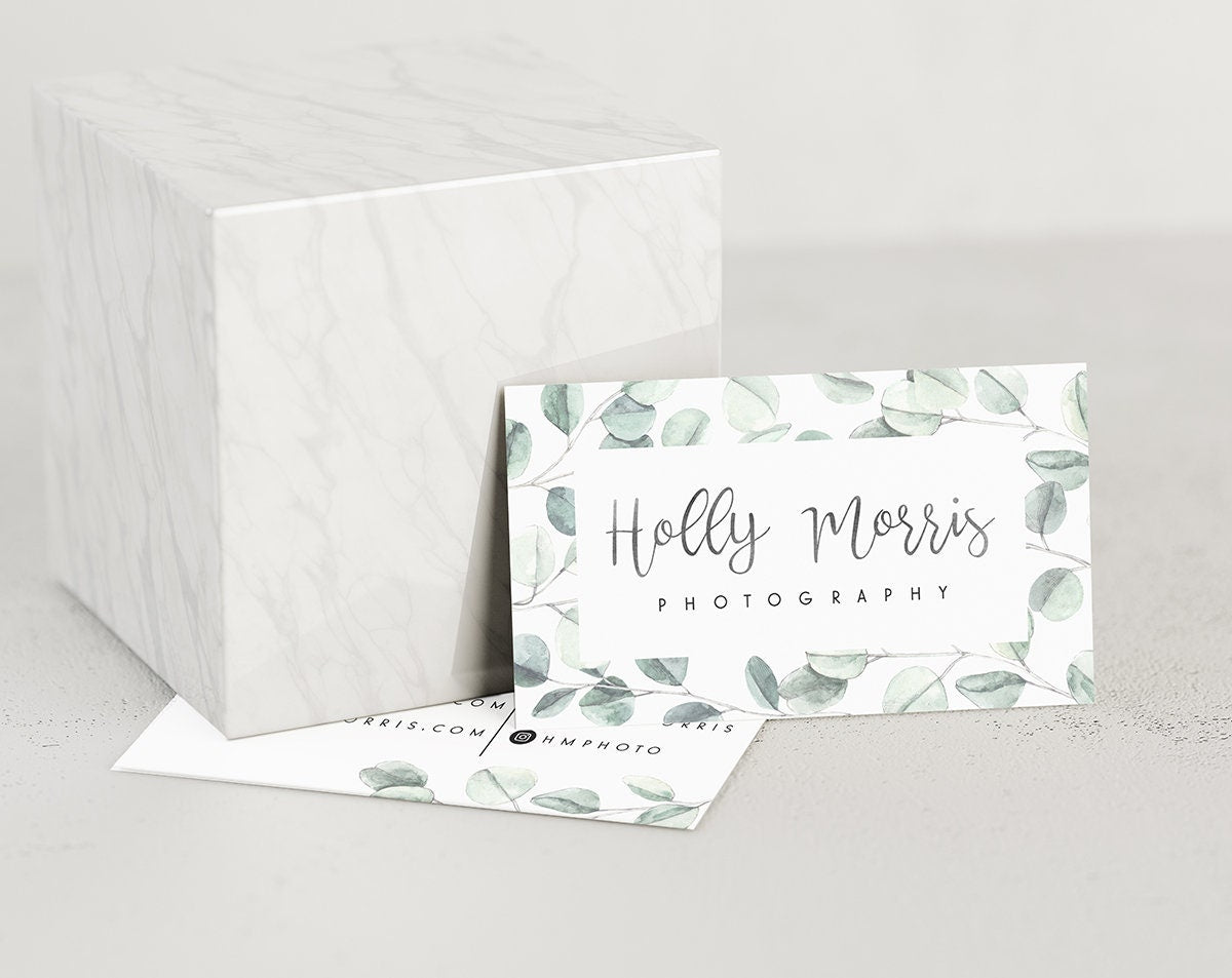 Holly Morris | Premade Business Card Design | Botanical, Eucalyptus, Greenery