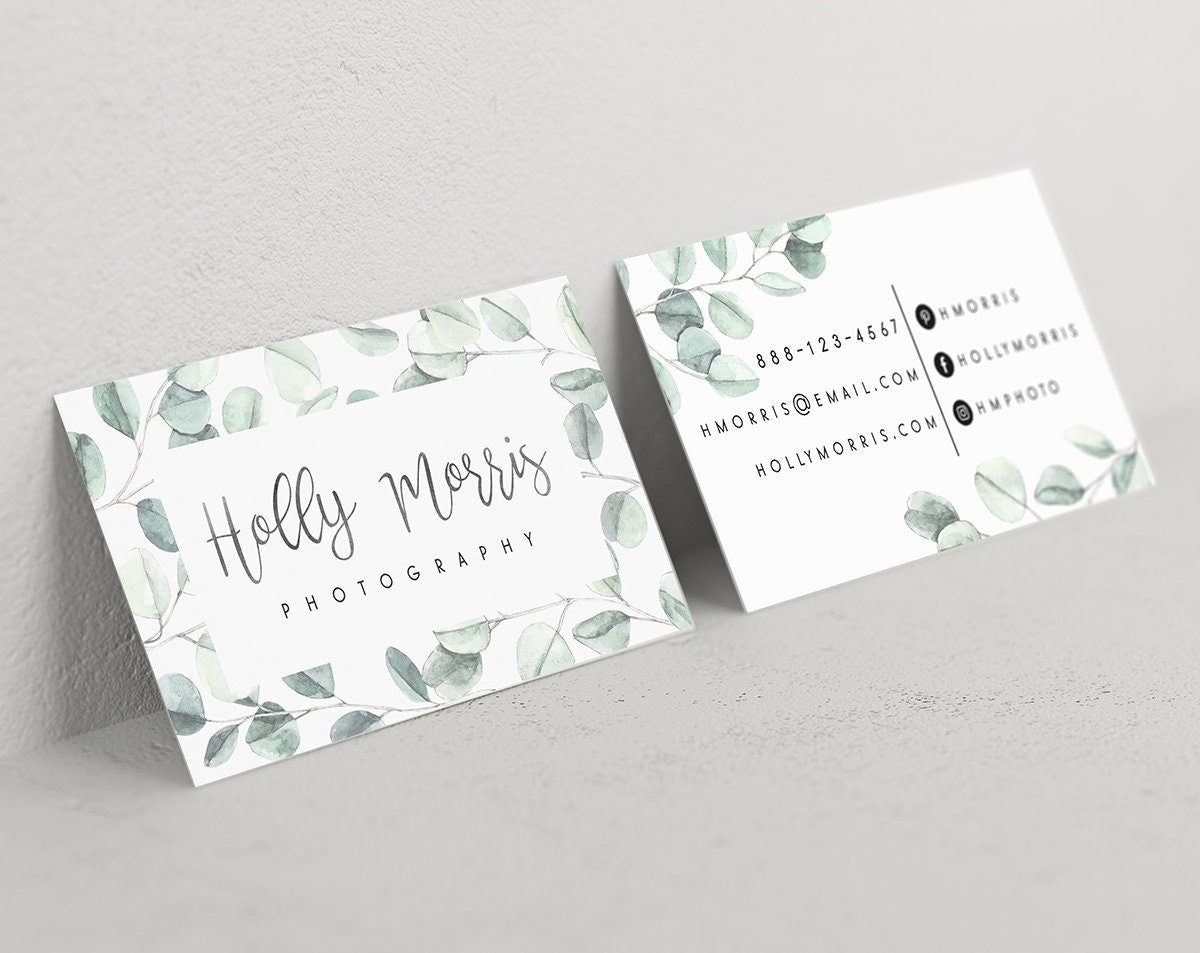 Holly Morris | Premade Business Card Design | Botanical, Eucalyptus, Greenery