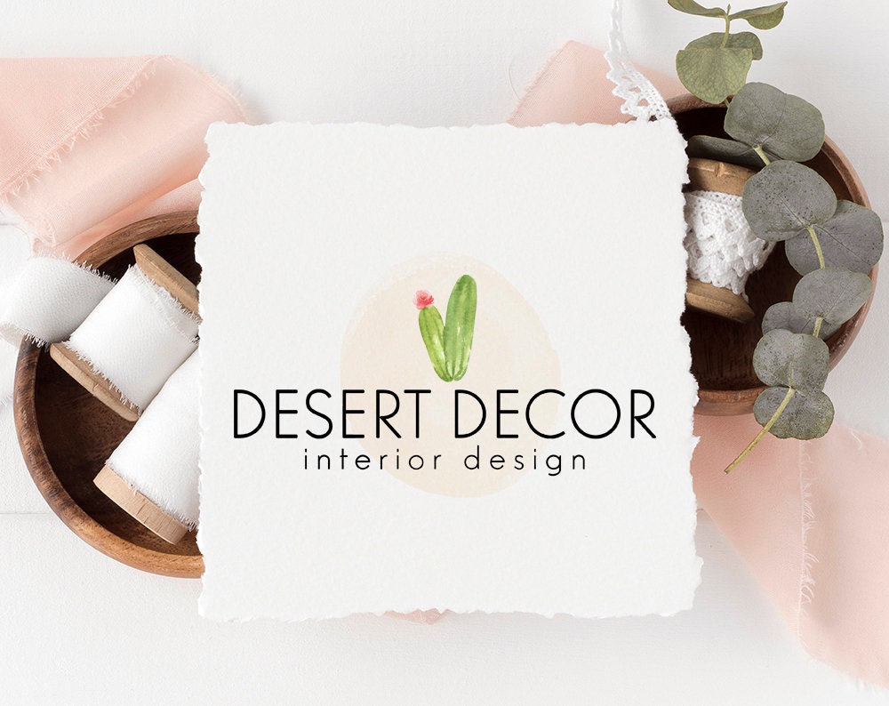 Desert Decor | Premade Logo Design | Cactus, Desert, Summer, Minimal