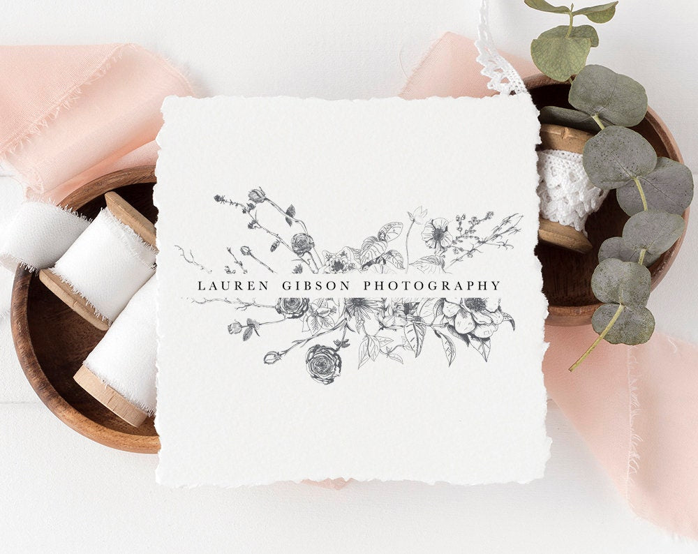 Lauren Gibson | Premade Logo Design | Floral Garden, Rustic Farmhouse, Fine Art