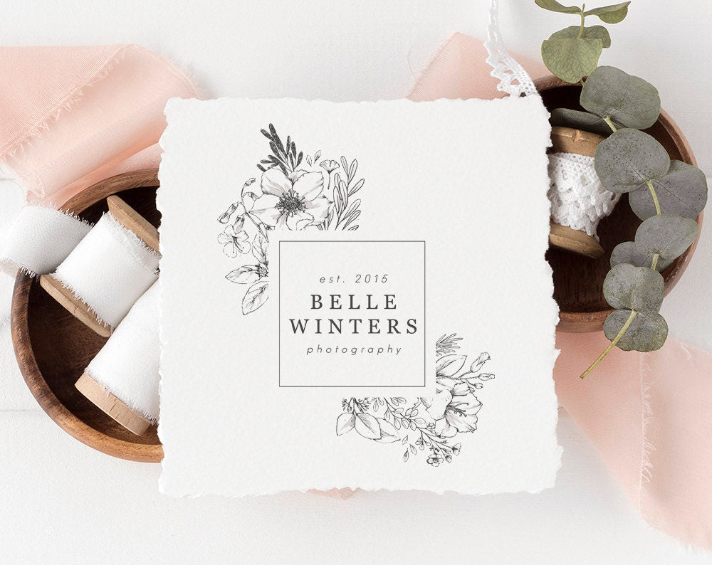 Belle Winters | Premade Logo Design | Botanical, Rustic, Farmhouse, Fine Art