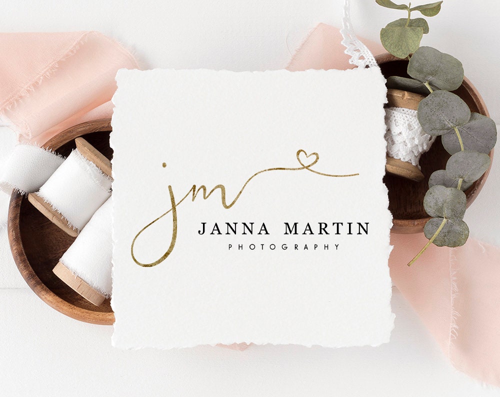 Janna Martin | Premade Logo Design | Initials, Signature, Calligraphy, Heart