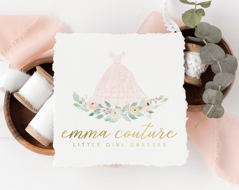 Emma Couture | Premade Logo Design | Dress, Fashion, Feminine
