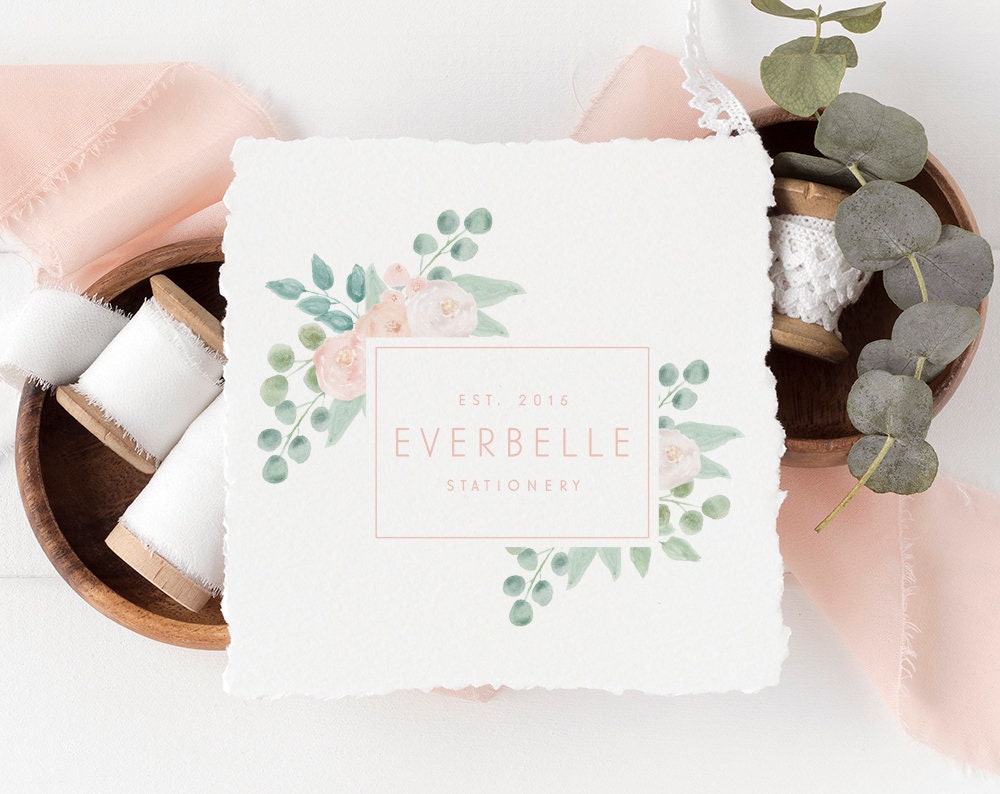 Everbelle | Premade Logo Design | Botanical, Floral, Farmhouse, Feminine