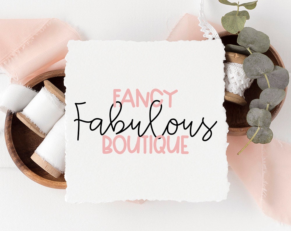 Fancy Fabulous Boutique | Premade Logo Design | Girly, Calligraphy, Feminine, Curly