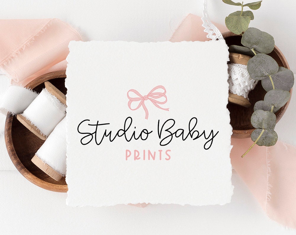 Studio Baby | Premade Logo Design | Bow, Girly, Fashion, Feminine