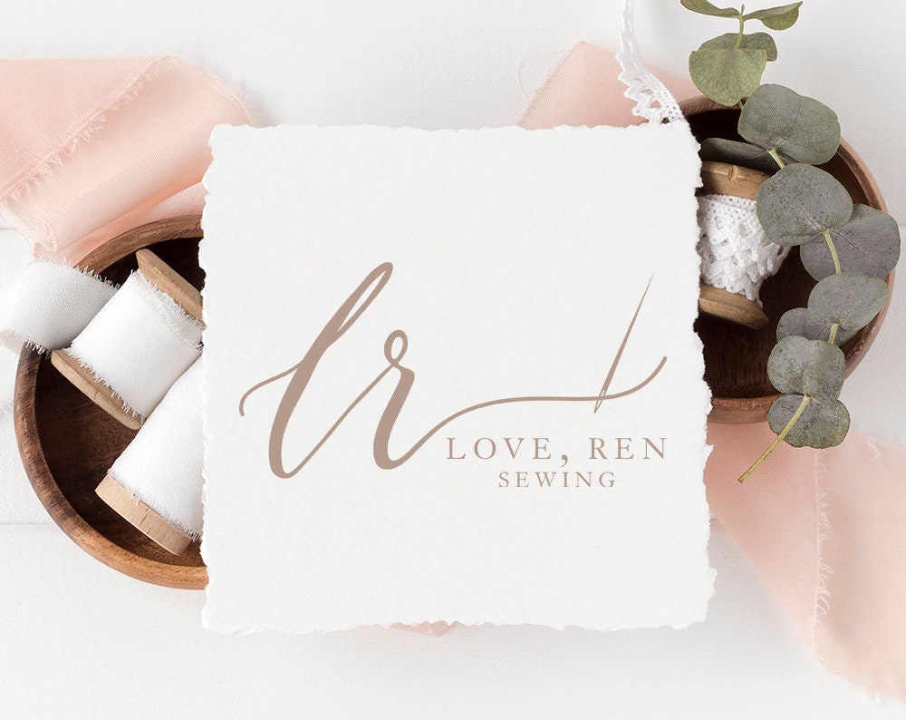 Love, Ren | Premade Logo Design | Sewing, Needle, Monogram, Fashion, Embroidery