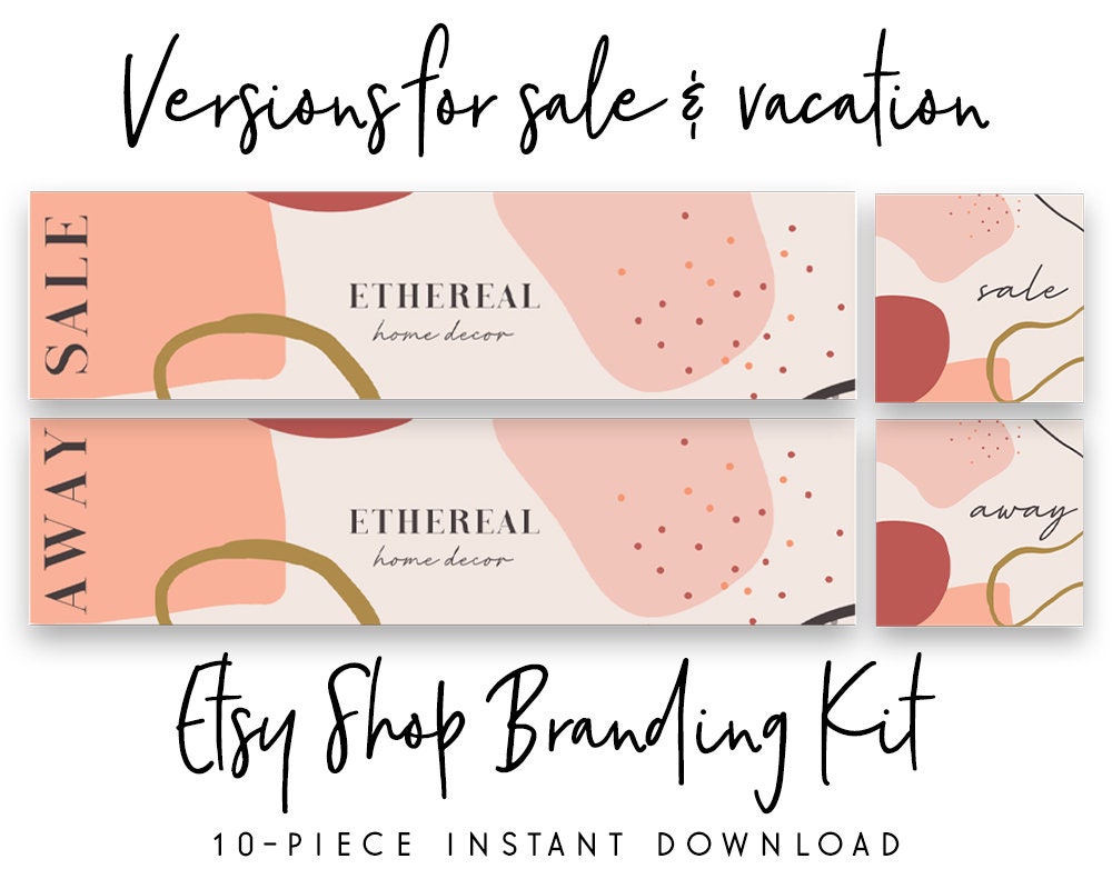 Ethereal | Etsy Shop Branding Kit | Modern Boho, Abstract, Geometric