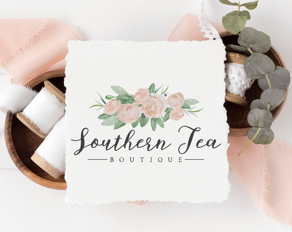 Southern Tea | Premade Logo Design | Bouquet, Rustic Farmhouse, Florist