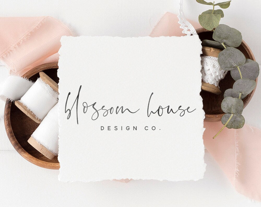 Blossom House | Premade Logo Design | Handwritten, Boho, Watercolor, Minimal