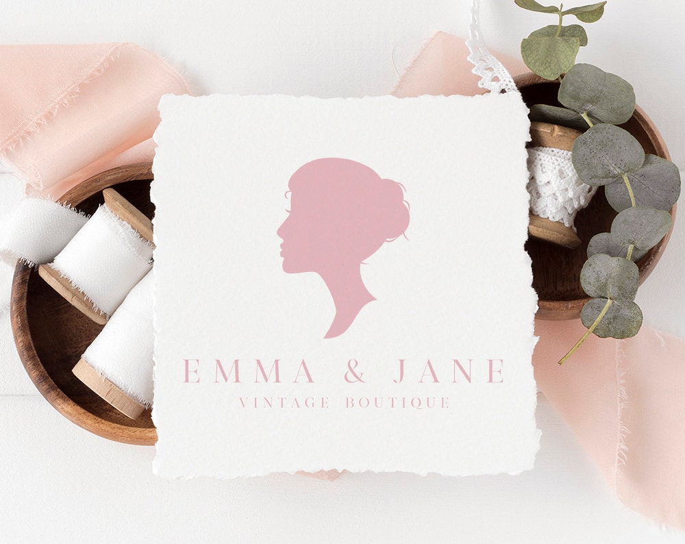Emma & Jane | Premade Logo Design | Girl Silhouette, Beauty, Hair Stylist, Hair Salon