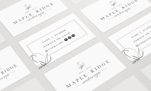 Maple Ridge | Premade Business Card Design | Hand Drawn, Fine Art, Floral, Farmhouse