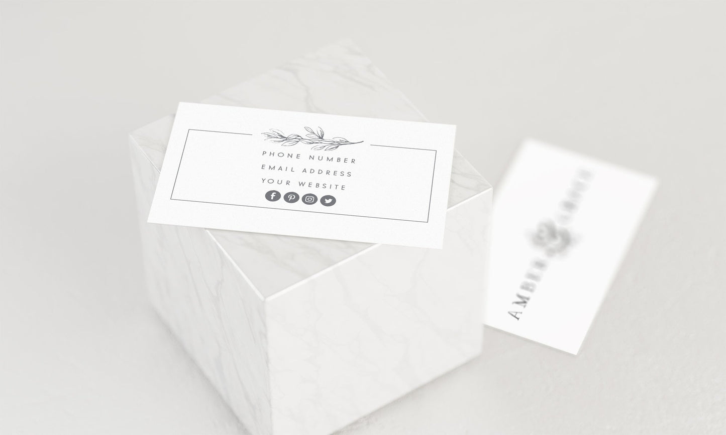Amber & Grace | Premade Business Card Design | Fine Art, Romantic, Floral, Farmhouse