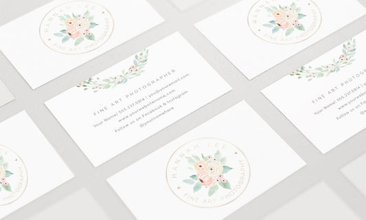 Hannah Lee | Premade Business Card Design | Pastel, Circle, Floral, Feminine