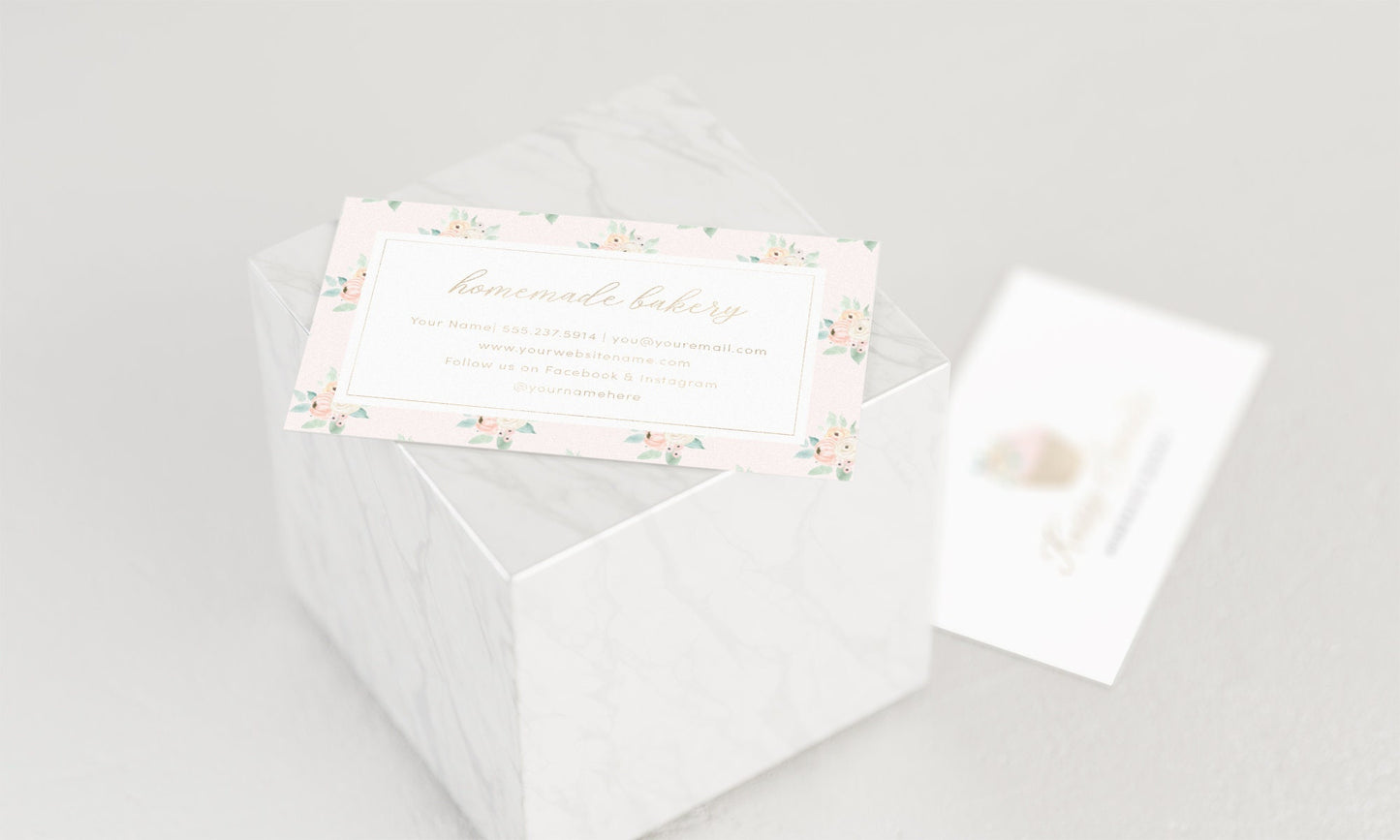 Kassy Sweets | Premade Business Card Design | Girly, Pastel, Cupcake, Feminine, Bakery