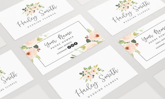 Hailey Smith | Premade Business Card Design | Floral, Farmhouse, Feminine