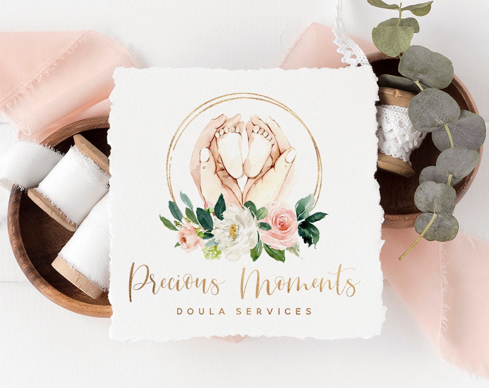 Precious Moments | Premade Logo Design | Doula, Midwife, Baby Feet, Maternity