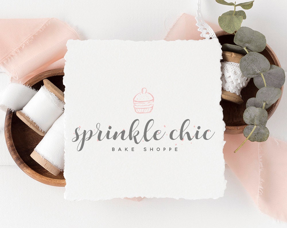 Sprinkle Chic | Premade Logo Design | Cupcake, Cake, Bakery, Modern