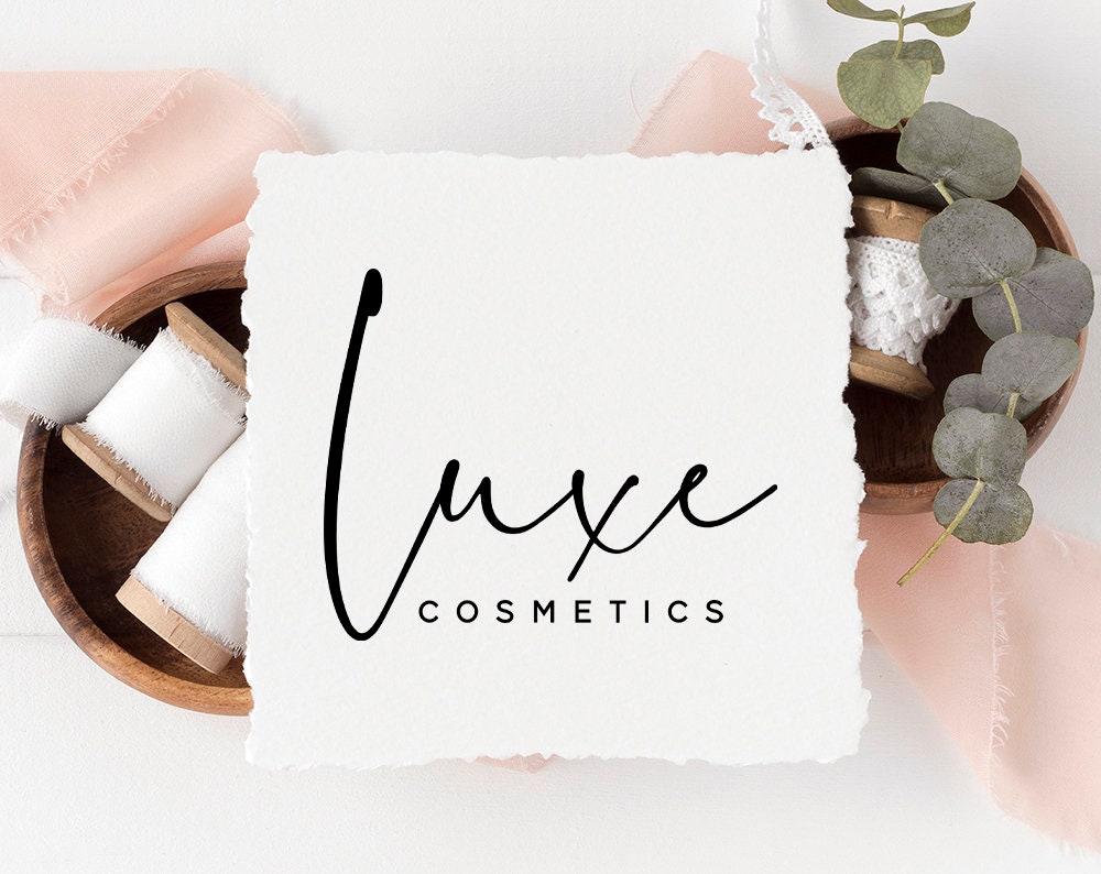 Luxe Cosmetics | Premade Logo Design | Text Only, Handwritten, Script, Modern, Boho