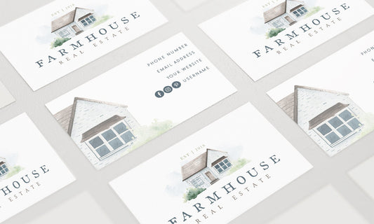Farmhouse | Premade Business Card Design | House, Home, Realtor, Real Estate