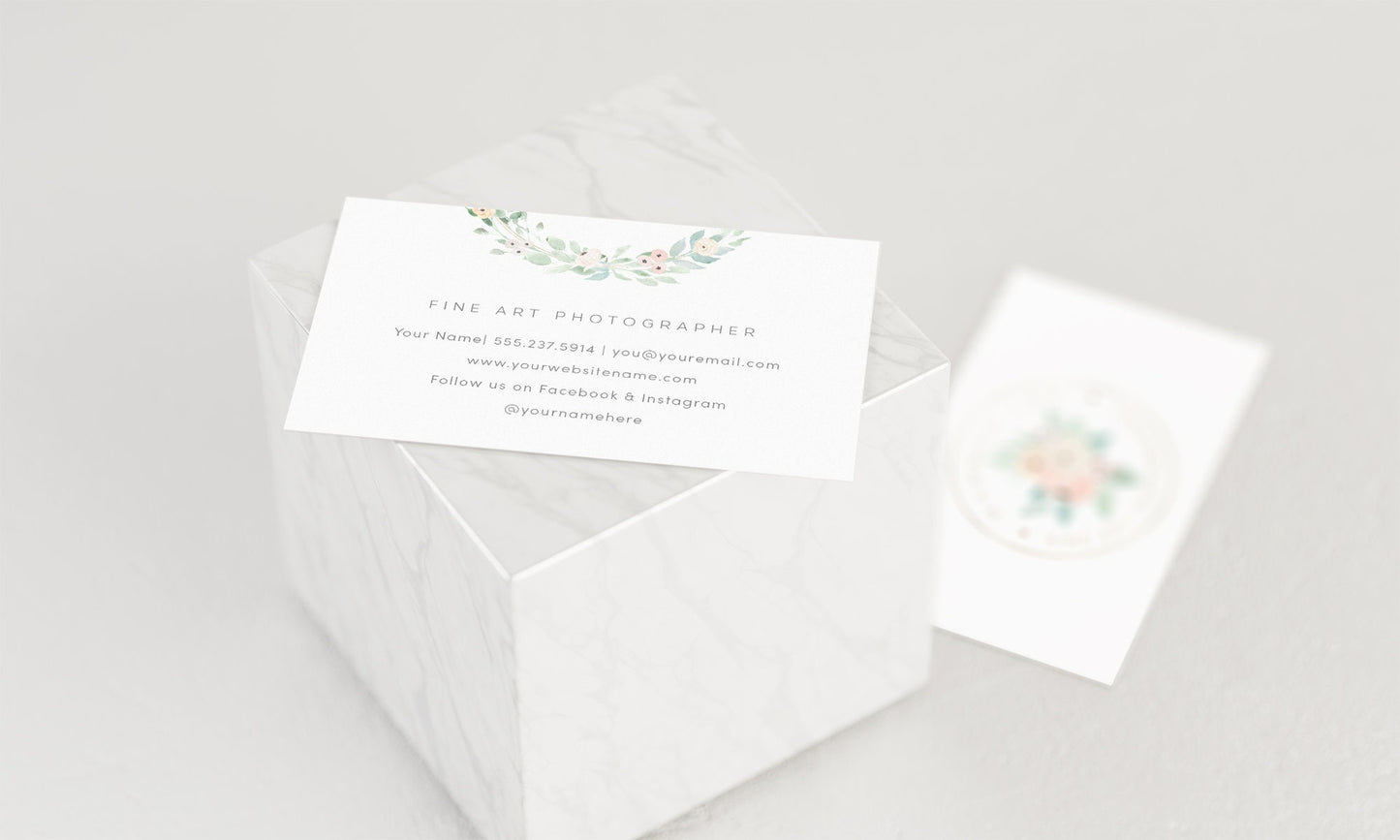 Hannah Lee | Premade Business Card Design | Pastel, Circle, Floral, Feminine
