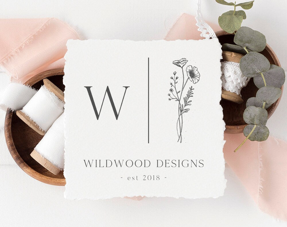 Wildwood Designs | Premade Logo Design | Botanical, Modern Floral, Line Art