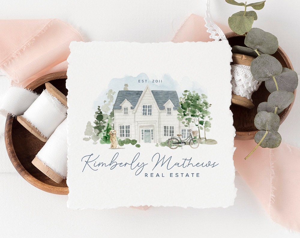 Kimberly Mathews | Premade Logo Design | Real Estate, House, Home, Realtor, Farmhouse