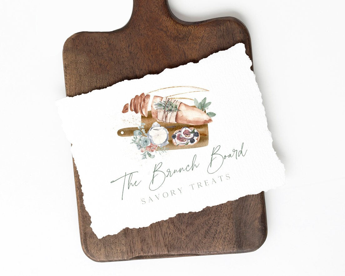 The Brunch Board | Premade Logo Design | Charcuterie, Food, Bread, Cheese