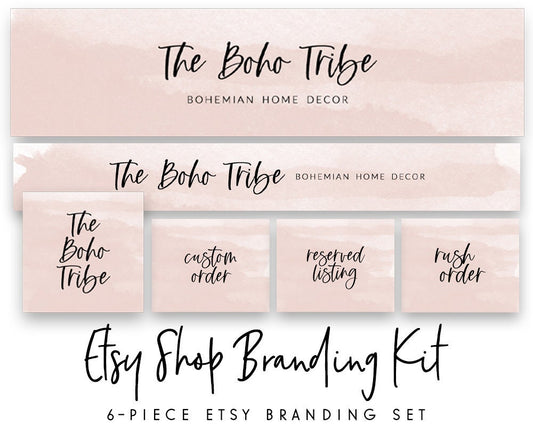 The Boho Tribe | Etsy Shop Branding Kit | Bohemian, Minimal, Neutral