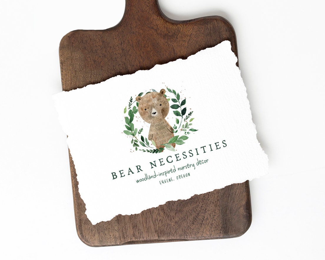 Bear Necessities | Premade Logo Design | Teddy Bear, Children's, Woodland, Forest