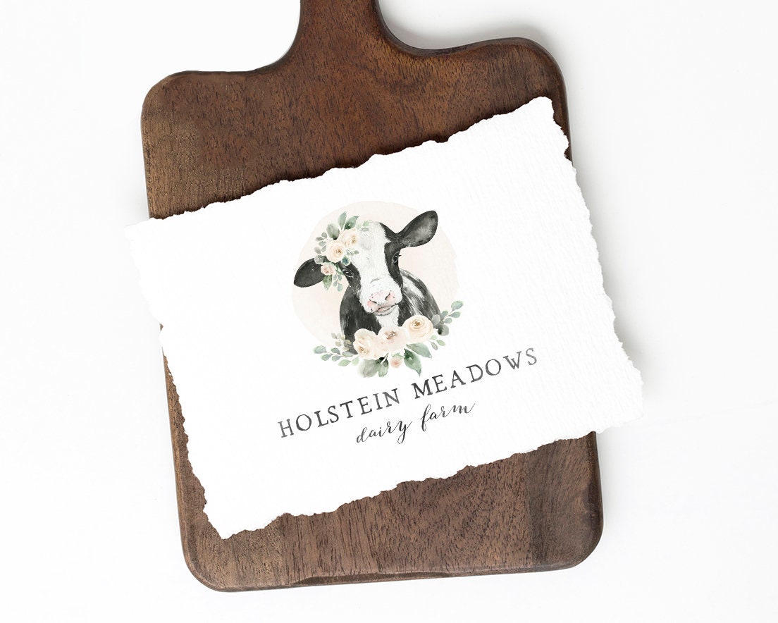 Holstein Meadows | Premade Logo Design | Cow, Dairy, Farm, Rustic Farmhouse